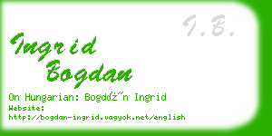 ingrid bogdan business card